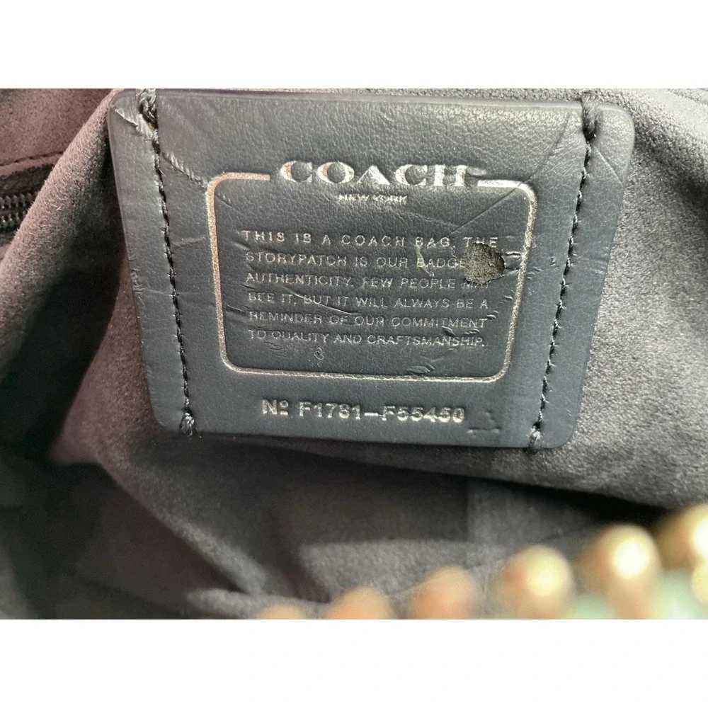 Coach Mini Sierra Satchel F58540 Patent Leather Blue | Crossbody |‎ Authentic